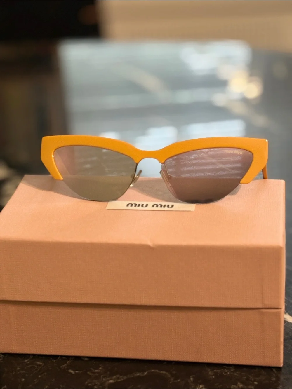 Miu Miu Yellow Cat Eye Sunglasses - MU 04US